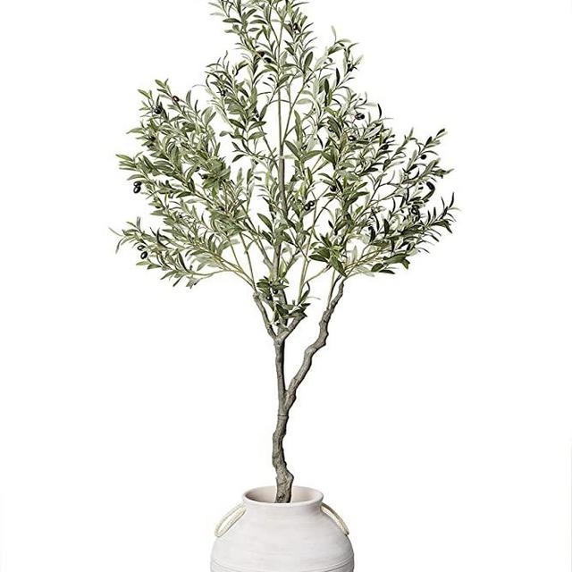 VYNT Olive Tree Artificial 82 (6'-10) Tall, Fake Indoor Tree, Faux Decorative, Green