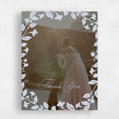 Sweet Blue Wedding Thank You - Fawn Photo