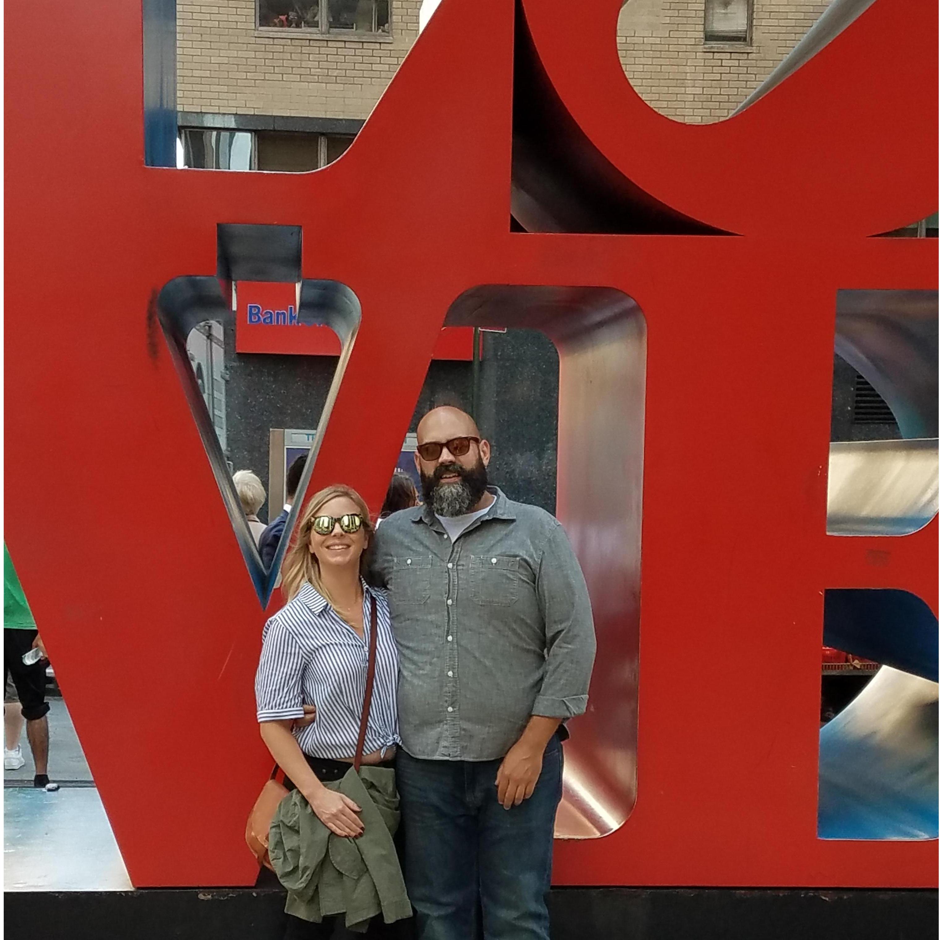 In front of "love" in NYC