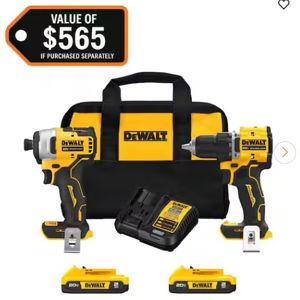 ATOMIC 20-Volt MAX Lithium-Ion Cordless Combo Kit (2-Tool) with (2) 2.0Ah Batteries, Charger and Bag by DEWALT
