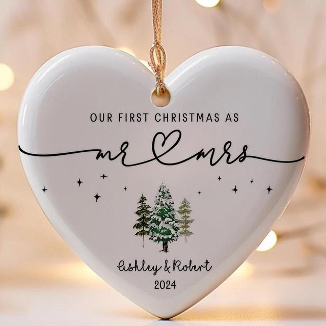 mr mrs ornament - Wedding Gift - Personalized First Christmas Keepsake - Our 1st Christmas Mr & Mrs Ornament - Housewarming mr and mrs idea