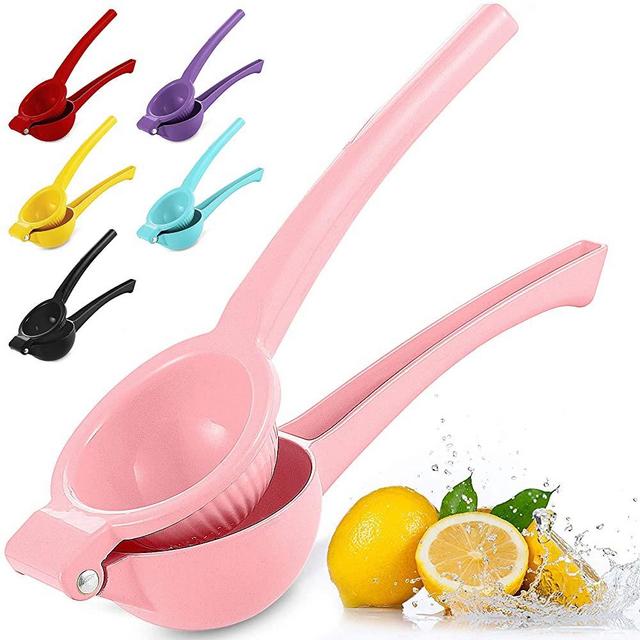 Zulay Premium Quality Metal Lemon Squeezer, Citrus Juicer, Manual Press for Extracting the Most Juice Possible - Pink