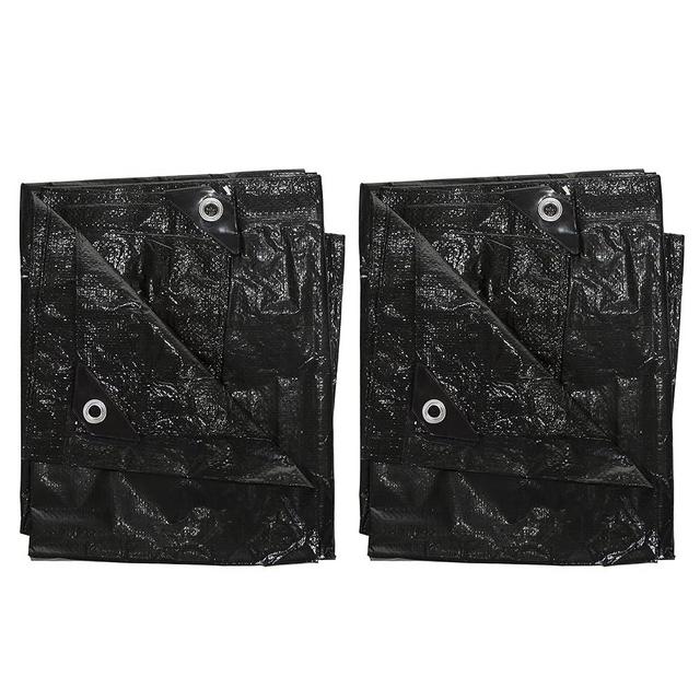 Stansport Medium-Duty Rip-Stop Tarp 10' x 12' - Dark Green - 2 Pack