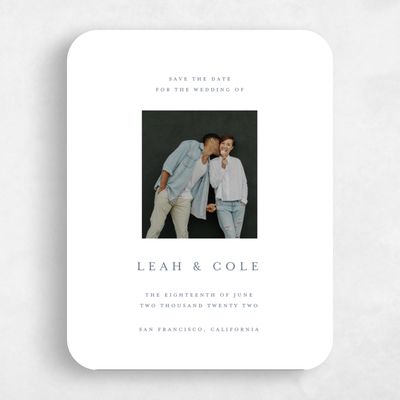 Blue Rounded Wedding Save the Date - Sinclair Portrait