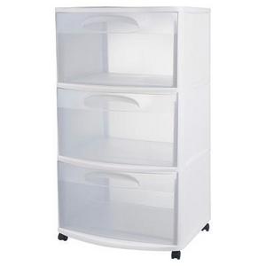 Sterilite® 3-Drawer Large Storage Cart - White