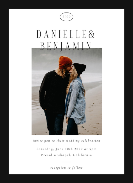 Ciel Portrait | Black | Zola Wedding Invitations