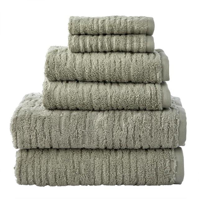 SKL Home CloudSoft Cotton Luxury 6-Piece Towel Set, Sage