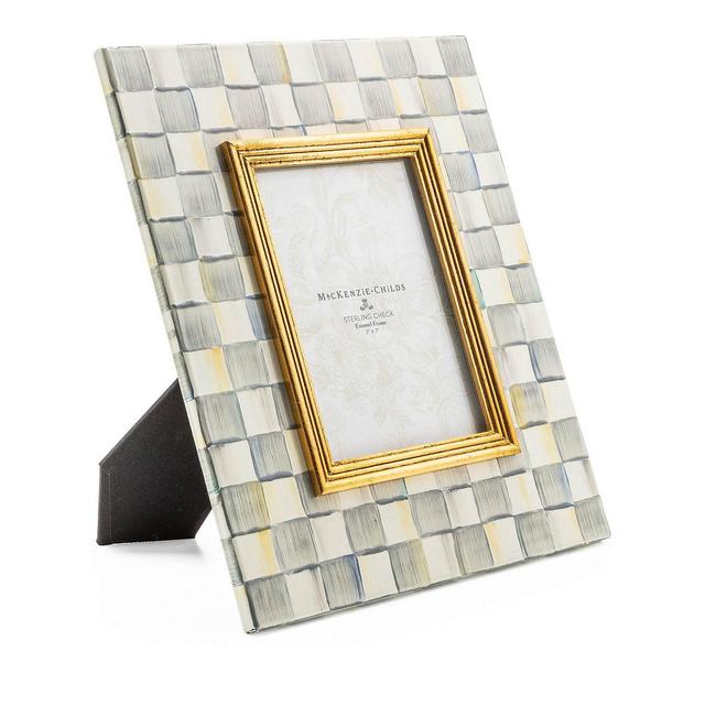Mackenzie-Childs Sterling Check® Enamel Frame, 5" x 7"