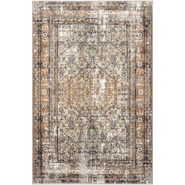 Nuloom Charvi Medallion 2x3 Accent Indoor Area Rug for Living Room Bedroom Dining Room Entryway Kitchen, Beige/Ivory
