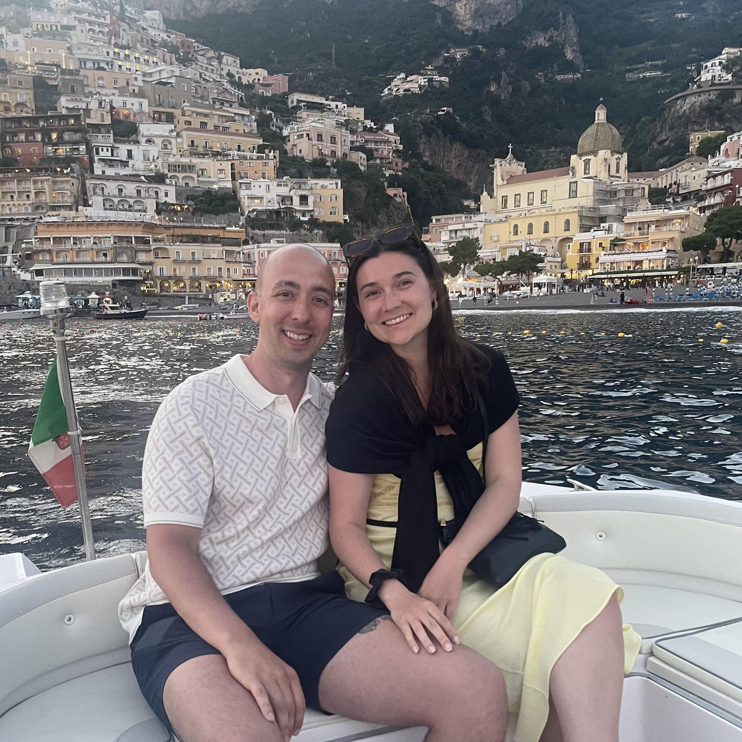 Boating between Praiano and Positano in Italy along the Amalfi Coast!
