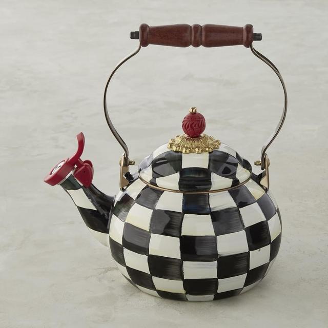 Mackenzie-Childs Whistling Teakettle, Courtly Check