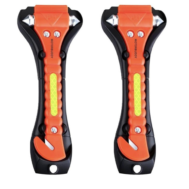 MOTORBUDDY 2-Pack Car Safety Hammer Seatbelt Cutter, Auto Emergency Escape Hammer with Window Glass Breaker and Seat Belt Cutter, Escape Tool for Car Accidents