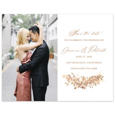 Dark Rust, Orange Wedding Digital Save the Date - Blosser Photo