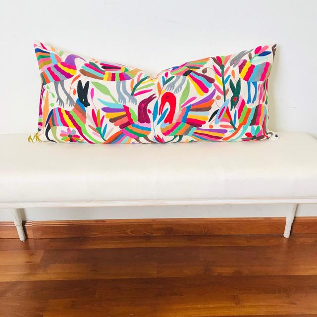 Otomi pillow shams Multicolor - Otomi pillow case - Otomi Pillow cover - hand embroidered - Price is for each pillow 14x48”