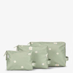 Water Resistant Zip Pouch Set (3 Pieces - Daisy Color)