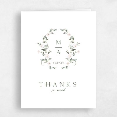 White Whimsical Wedding Thank You - Lenora Portrait