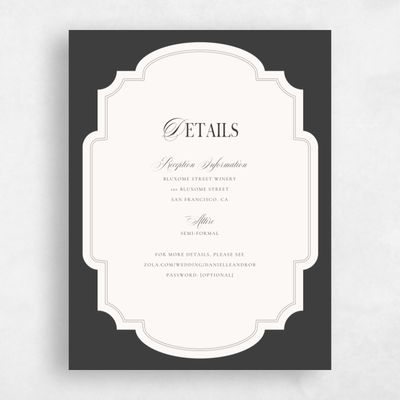 Dark Charcoal, Grey Wedding Enclosure - Marisol