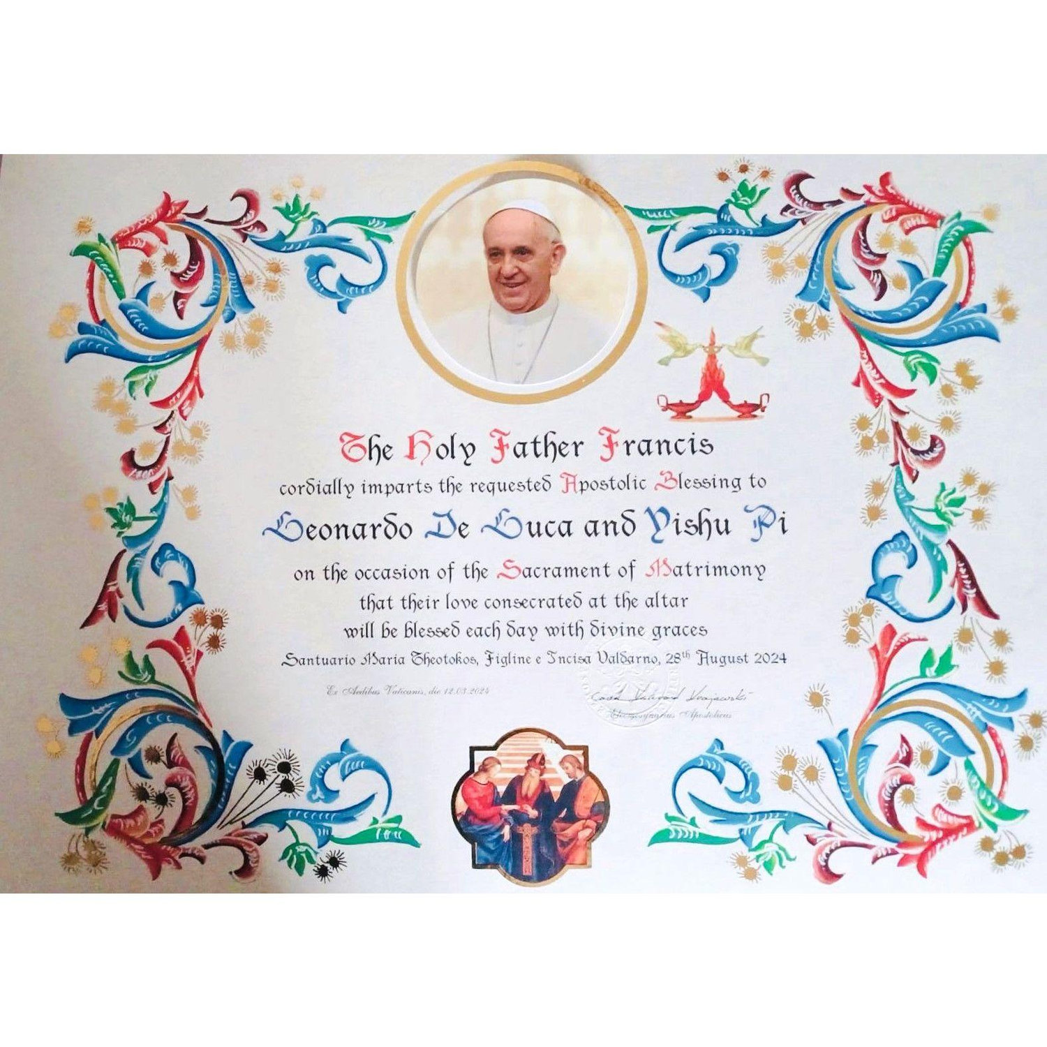 It is possible to get your marriage blessed by the Pope :)