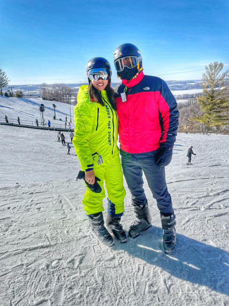 The infamous ski trip where Shea cried on the mountain and Mike learned to keep her on the bunny hill