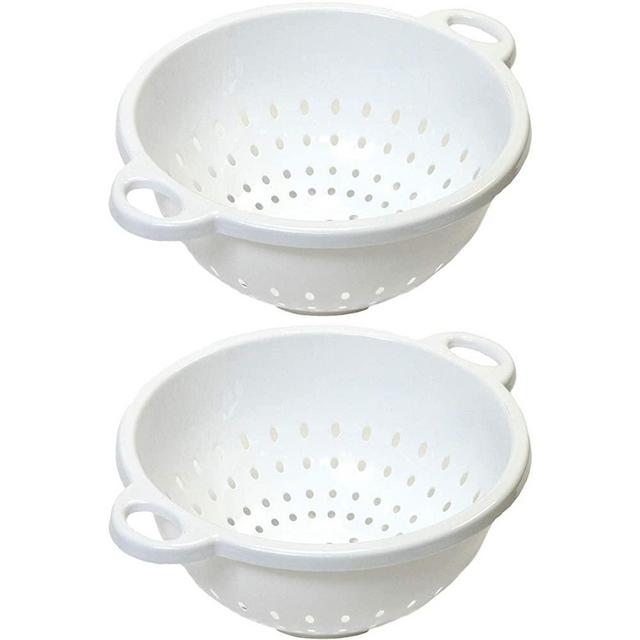 Chef Craft, 5-Quart, Deep Colander, White, 11 by 5 inch (2-Pack)
