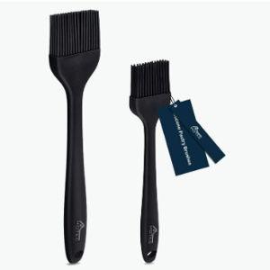 HOTEC Basting Brushes Silicone Heat Resistant Pastry Brushes Spread Oil Butter Sauce Marinades for BBQ Grill Barbecue Baking Kitchen Cooking BPA Free Dishwasher Safe (Black 2)
