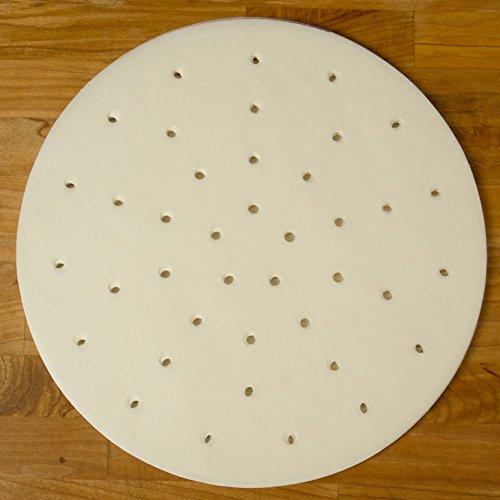 GoWISE USA GWA0005 Perforated Parchment Non-Stick Liners for Air Fryers, Steaming, Dumplings-100 Pcs, 7.5 Inches, White