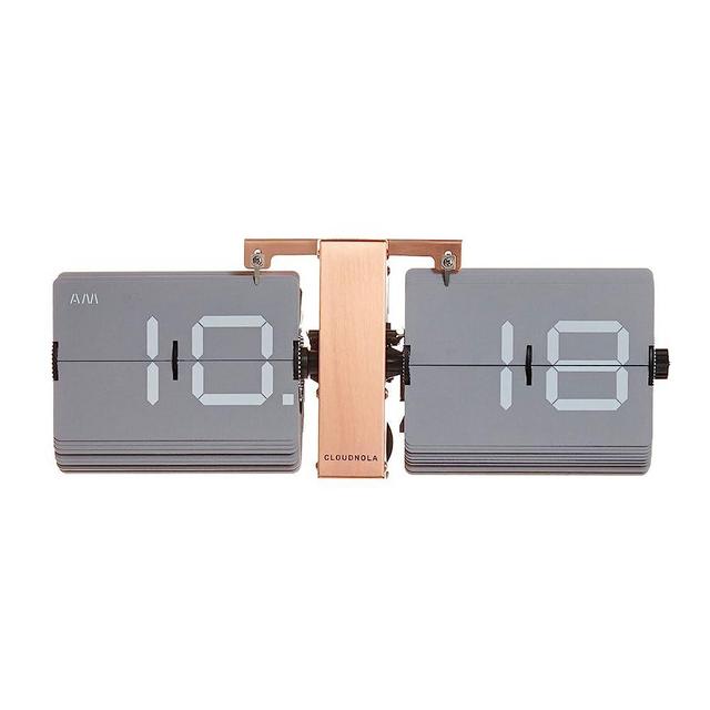 Cloudnola Flipping Out Wall and Tabletop Flip Clock, Grey and Copper, Battery Operated Digital Display