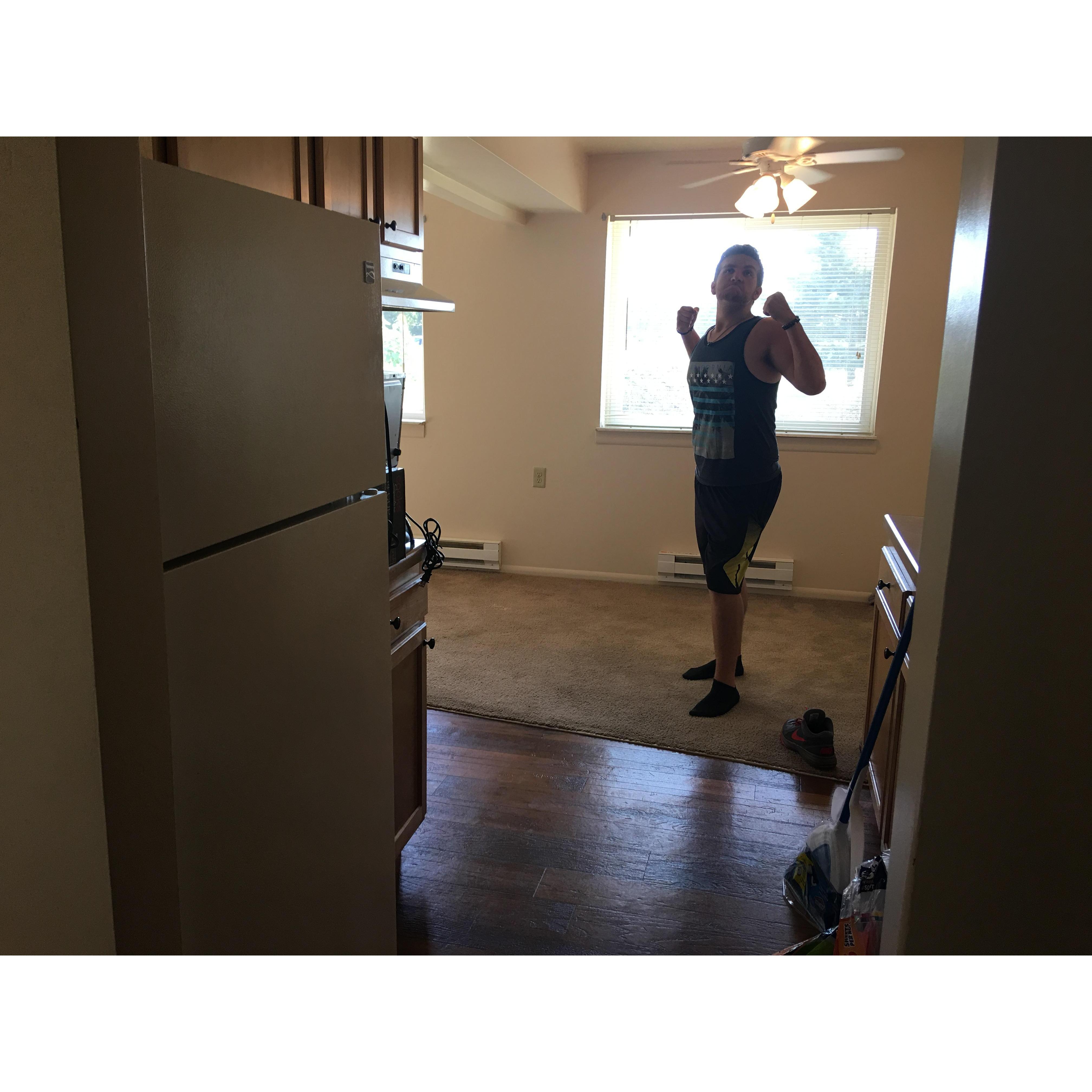 The day that we moved into our first apartment together!