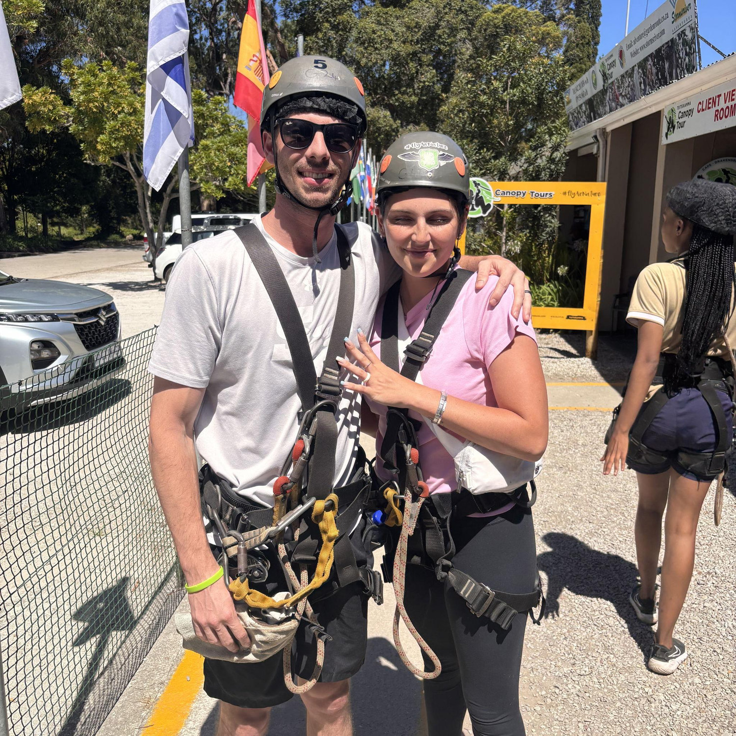 Did some ziplining together where Steven tested Megans fear for heights.