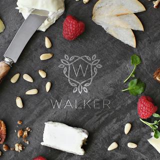 Personalized Shoots & Leaves Round Slate Cheese Board