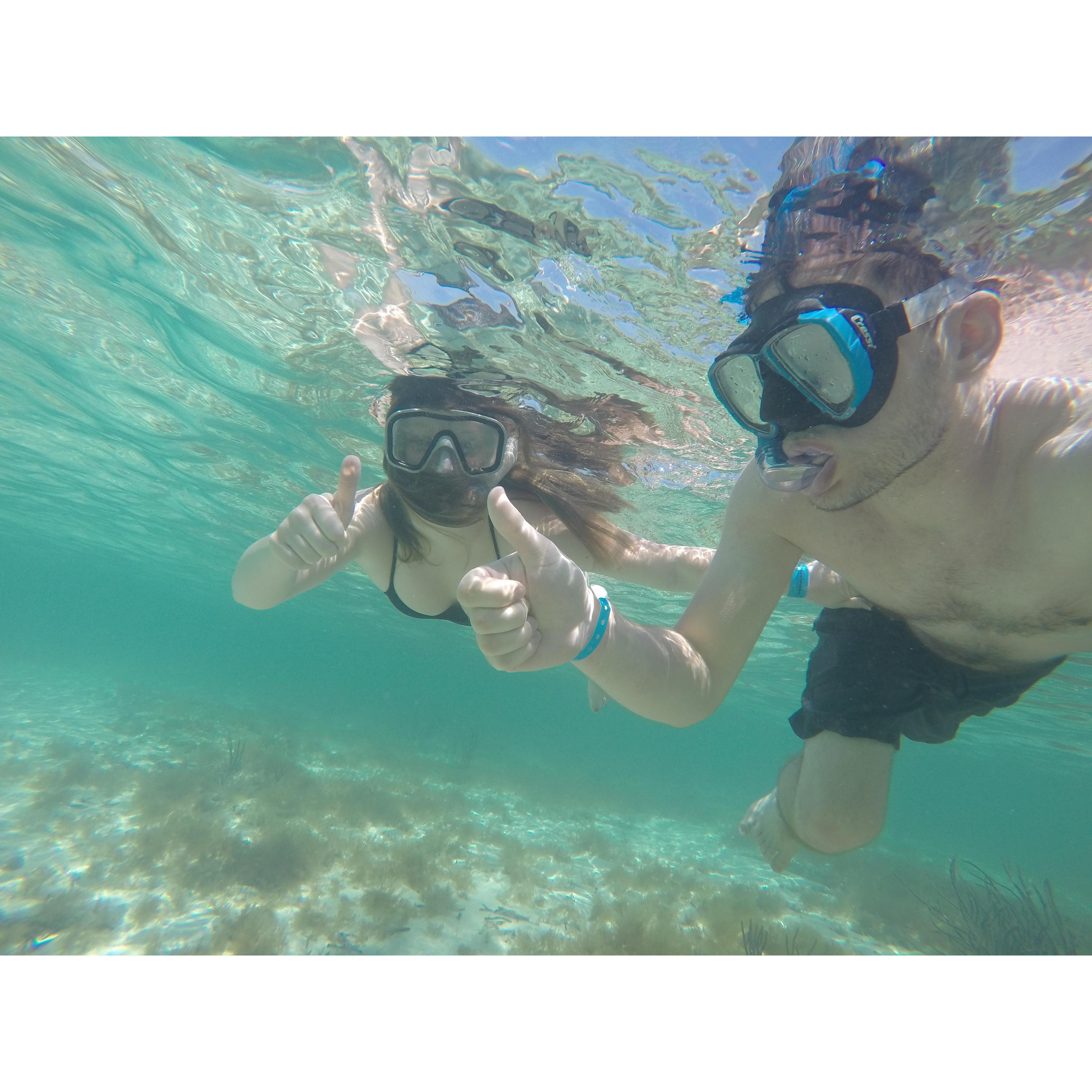 This was right before Chris almost drowned trying to snorkel with sharks. Ask him about it next time you see him...he loves to talk about it.