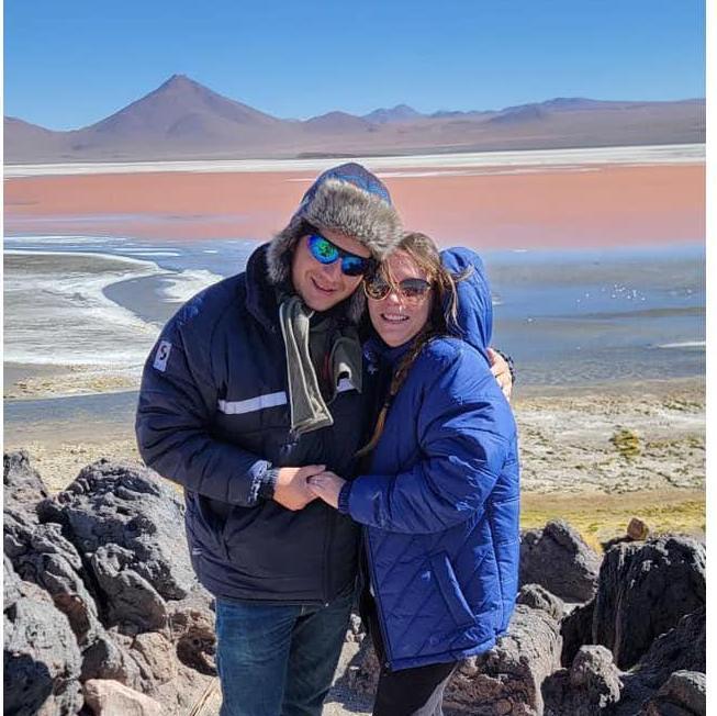 The moment Rolando proposed to me in Bolivia at Laguna Colorada!