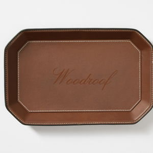 Geo Leather Catchall - Personalized
