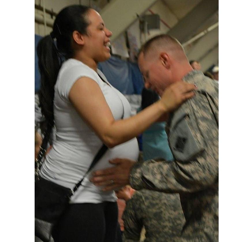 When Brian saw Amy pregnant for the first time after his second Deployment