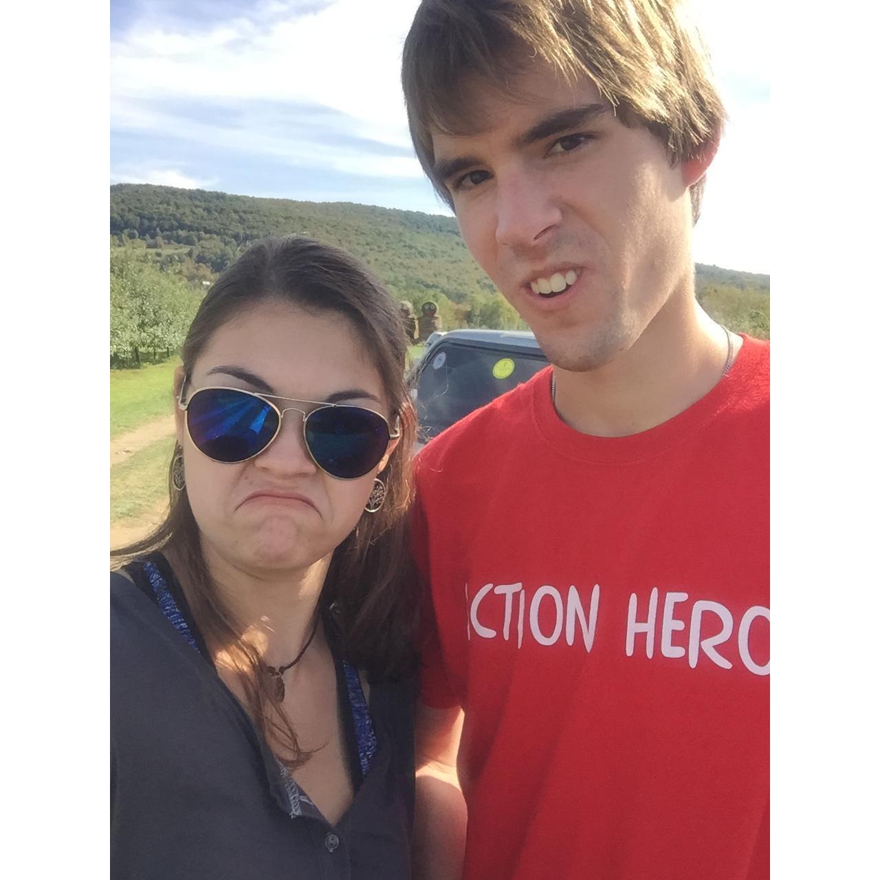 Antics while Apple Picking in Oneonta