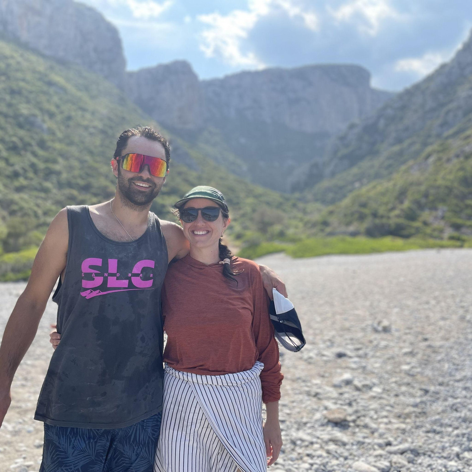 This is post-rock climbing and swimming on a beach in Greece!