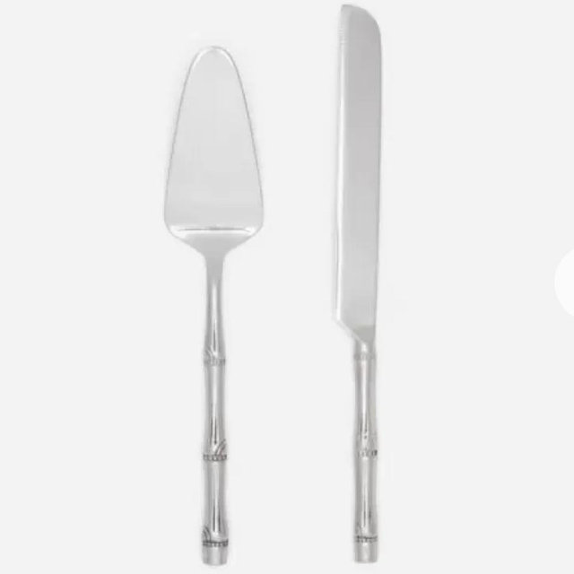 Liliana Polished Silver 2-Piece Cake Serving Set