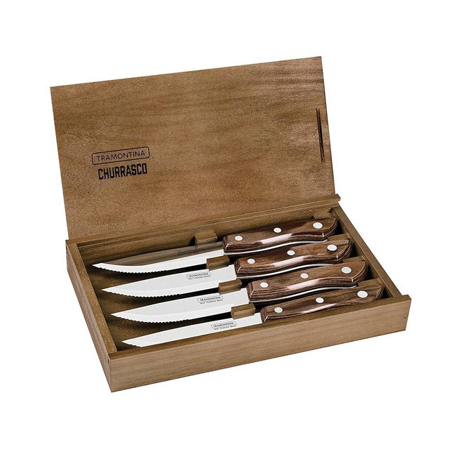 Tramontina 4 Piece Steak Knife Set - Polywood Handle 80905/024DS