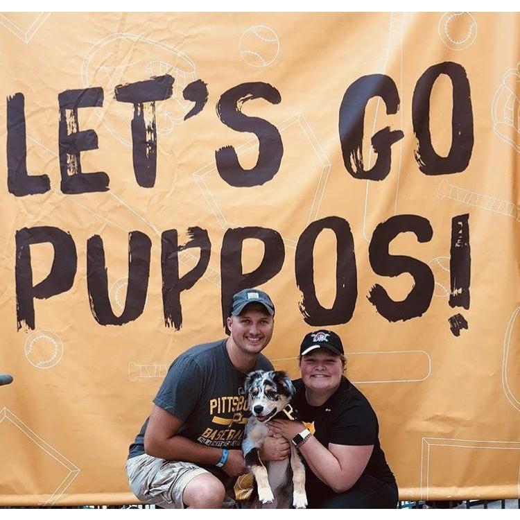 We took our little baby to the Pirates Game- Let's Go Puppo's!!