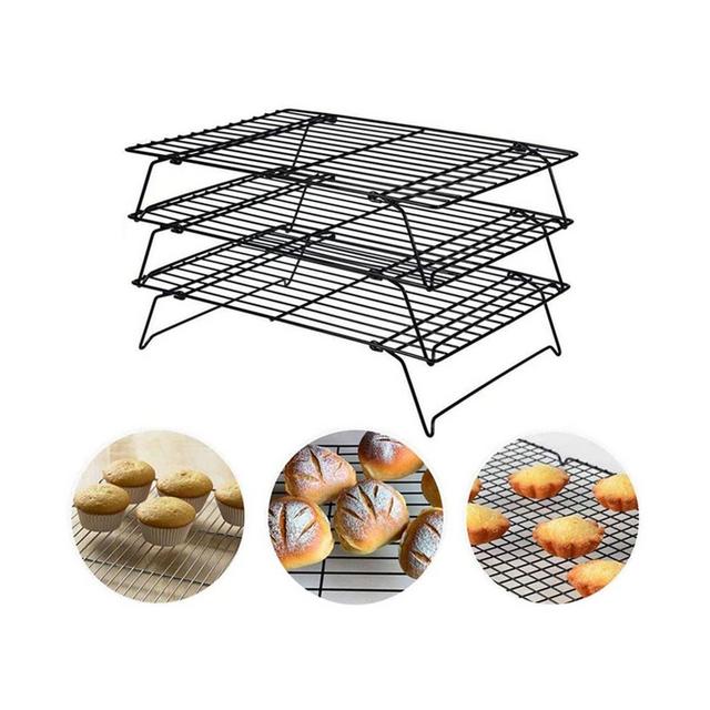 Diamond Home 3-Tier Stackable Nonstick Cooling Rack