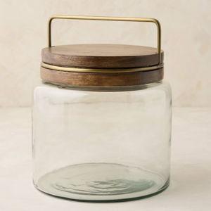 Wood with Antique Brass Canister