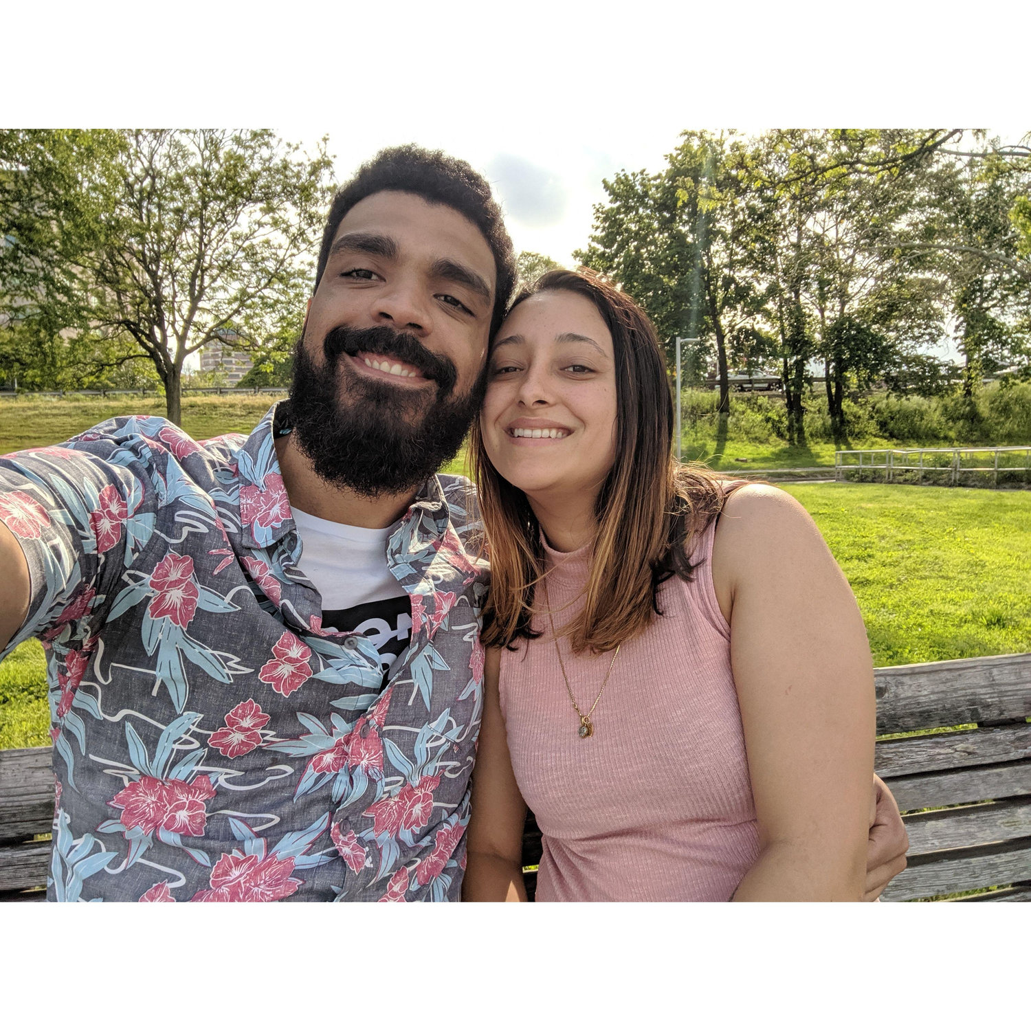 Our first picture as a couple. Taken along the riverfront in downtown Middletown.