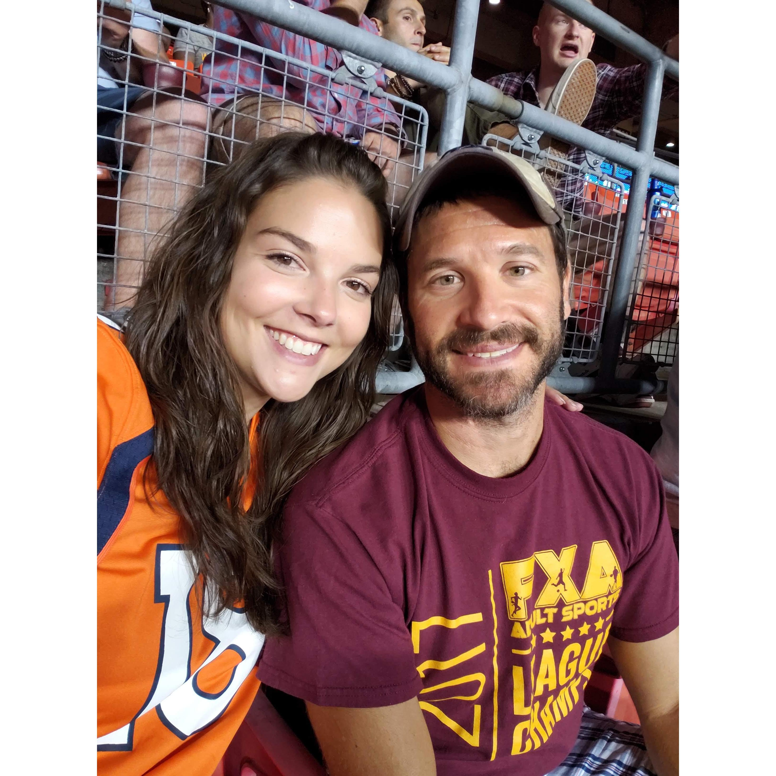 Even though Ian is a Chicago sports fan through and through he was kind enough to be seen with a Broncos fan at a local game against the Deadskins. It was pretty clear then he was stuck with me.