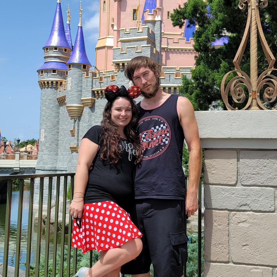 Managed to get a few engagement photos at Disney without a mask... Aug. 2020