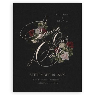 Black Wedding Digital Save the Date - Bourgeon Portrait
