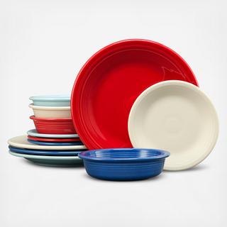 Americana Classic Rim 12-Piece Dinnerware Set, Service for 4