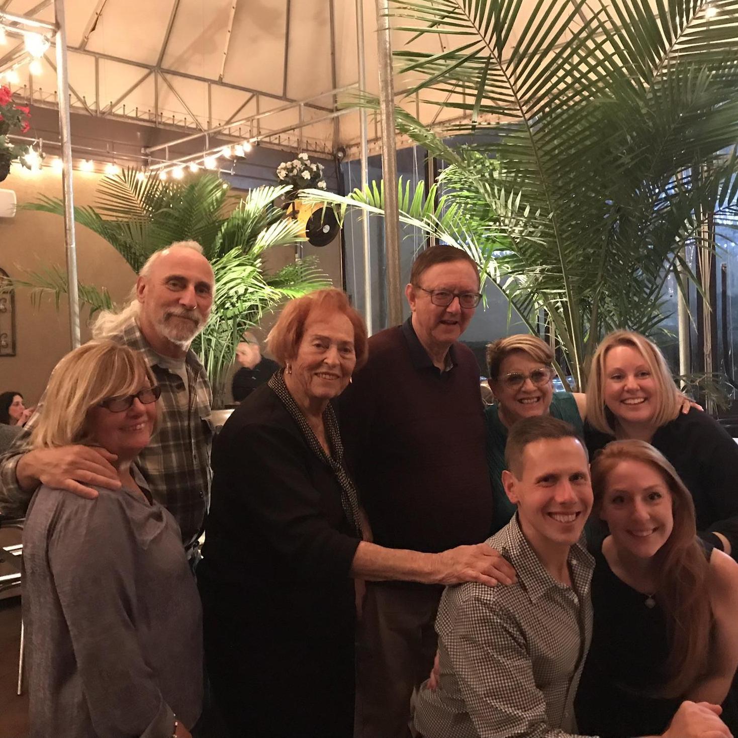 Bryan proposed outside of Tutto Pazzo, then when we went inside for dinner, there was a surprise engagement party! Kathy (Lexy's dad's gf), her dad, her Grandma, Bryan's dad, his mom, Lexy's sister.