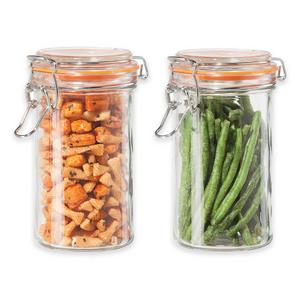 Oggi™ 2-Piece Glass Canisters with Clamp Lid Set