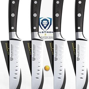 DALSTRONG Steak Knives Set - Gladiator Series - Straight Edge - German HC Steel - w/Sheaths