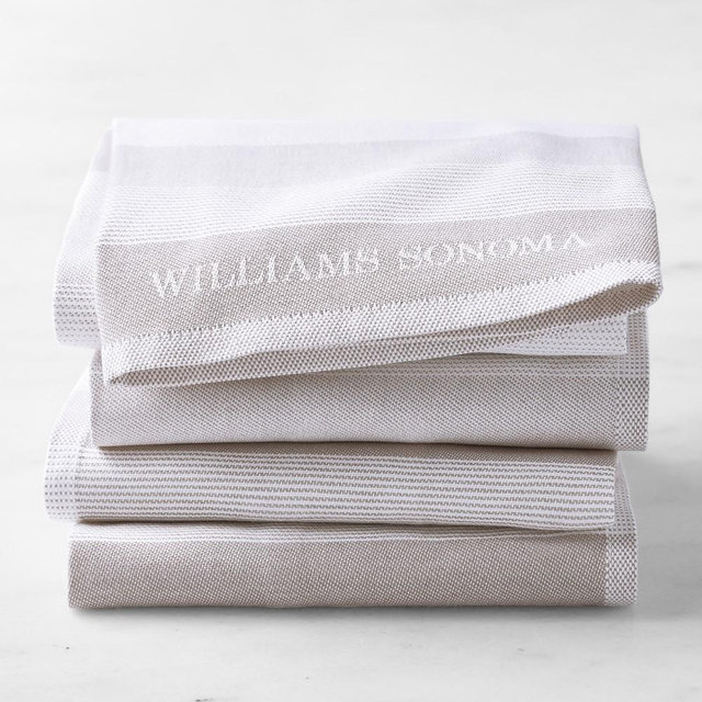 Williams Sonoma Logo Stripe Towels, Set of 8, Drizzle